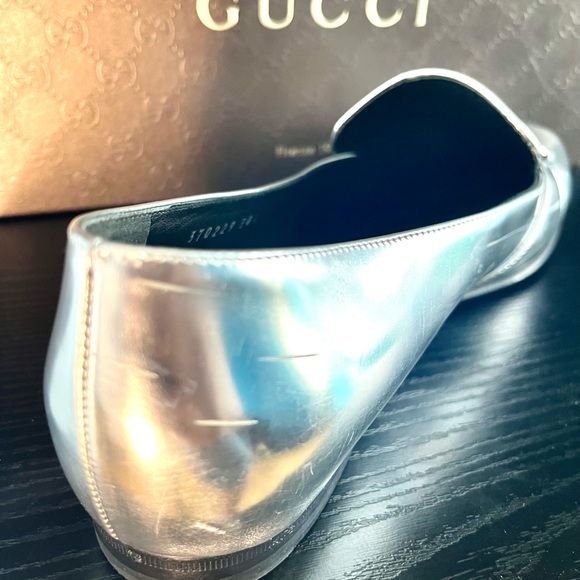 Gucci Metalic Silver Horsebit Argento Loafer - Picture 5 of 9